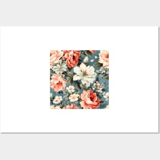 Shabby Chic Flowers Pattern 17 Posters and Art